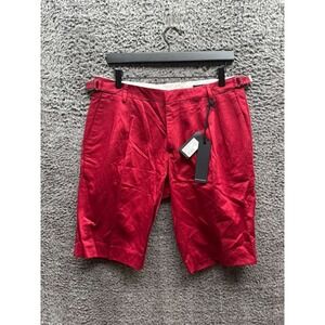 NWT Gazzarrini Regular Fit Cotton-Linen Bermuda Shorts Red PB129G Mens‎ Size 48